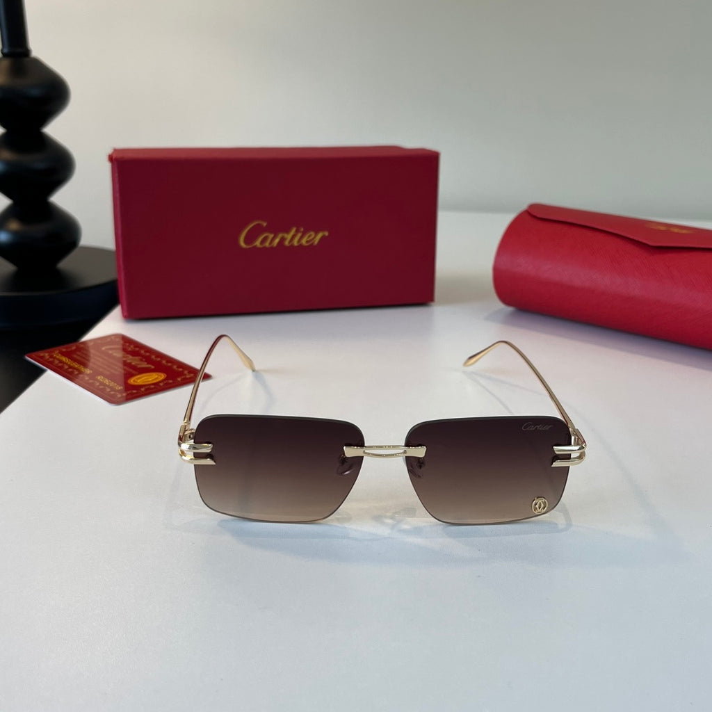 Cartier Lightweight Metal Rimless Silver Lens Sunglasses for Men & Wo - 493699 - detail image 2