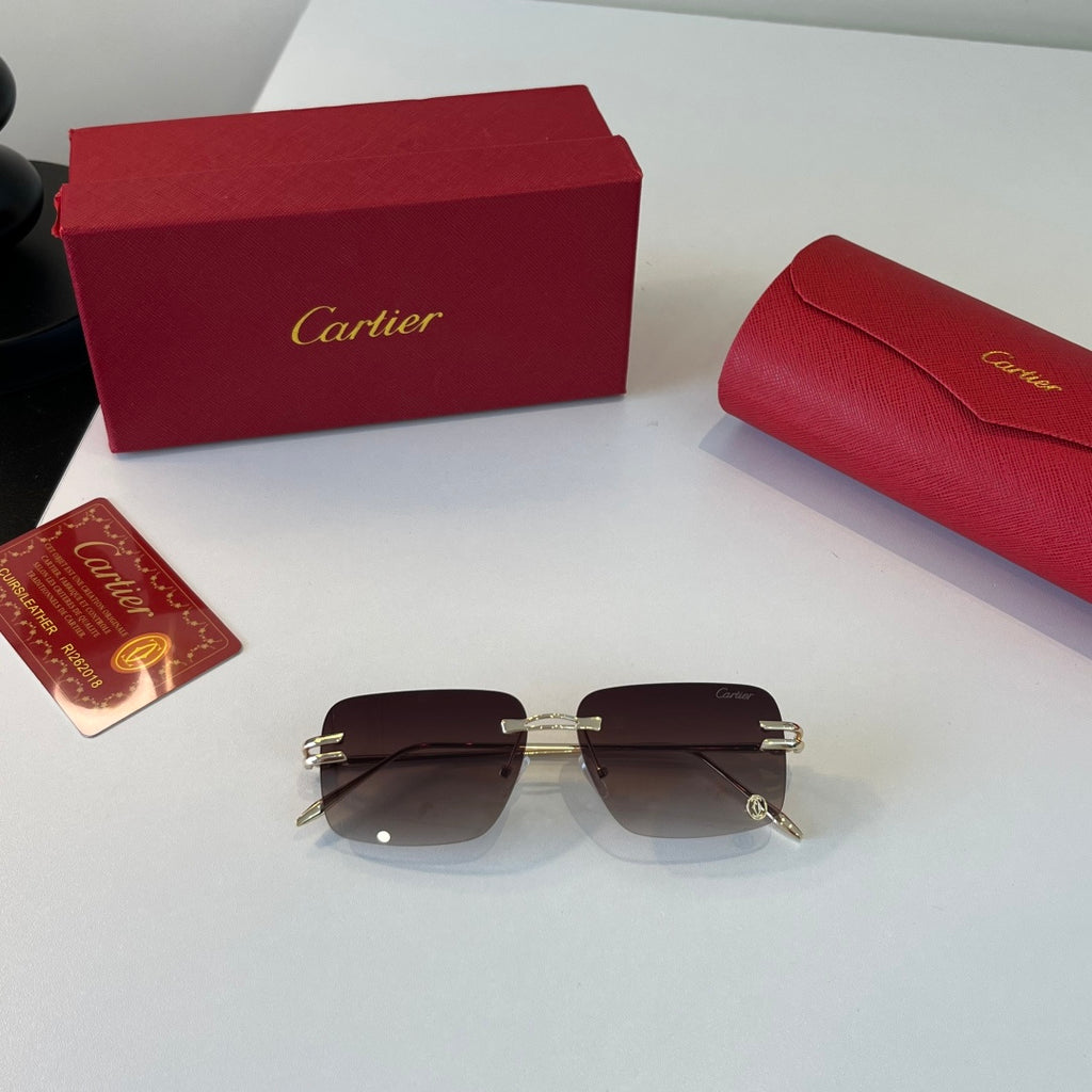Cartier Lightweight Metal Rimless Silver Lens Sunglasses for Men & Wo - 493699 - detail image 4
