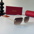 Cartier Lightweight Metal Rimless Silver Lens Sunglasses for Men & Wo - 358475