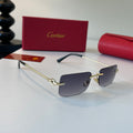 Cartier Lightweight Metal Rimless Silver Lens Sunglasses for Men & Wo - 465727