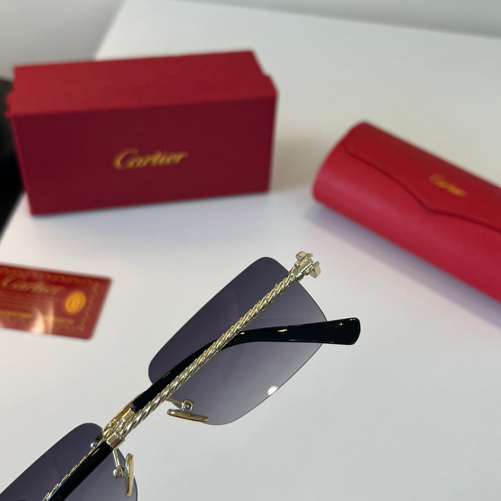 Cartier Lightweight Metal Rimless Silver Lens Sunglasses for Men & Wo - 465727 - detail image 8