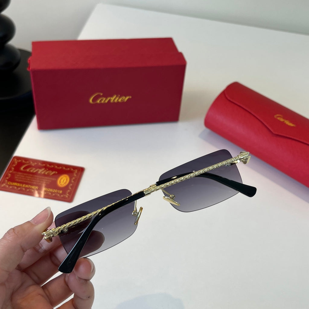 Cartier Lightweight Metal Rimless Silver Lens Sunglasses for Men & Wo - 465727 - detail image 4