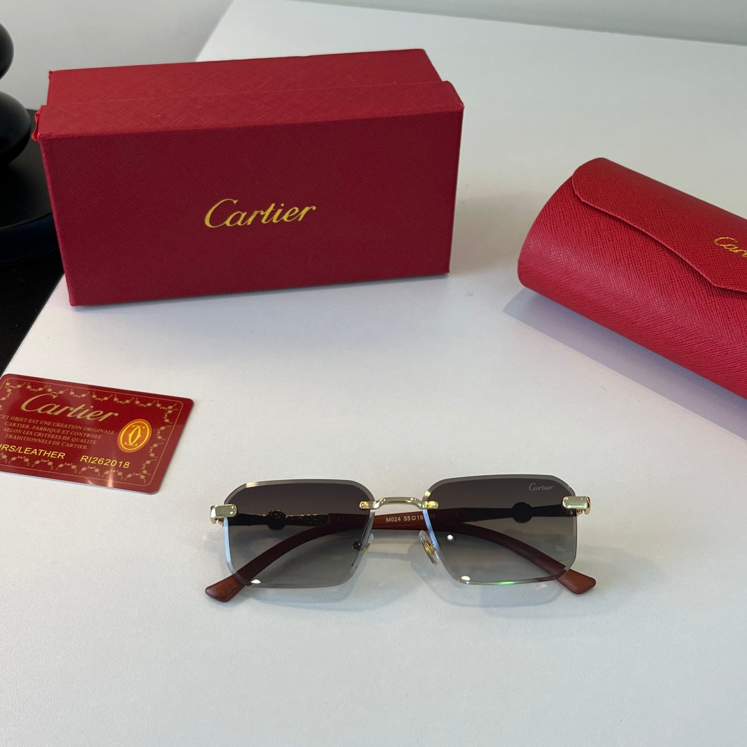 Cartier Lightweight Metal Rimless Silver Lens Sunglasses for Men & Wo - 493701 - detail image 5