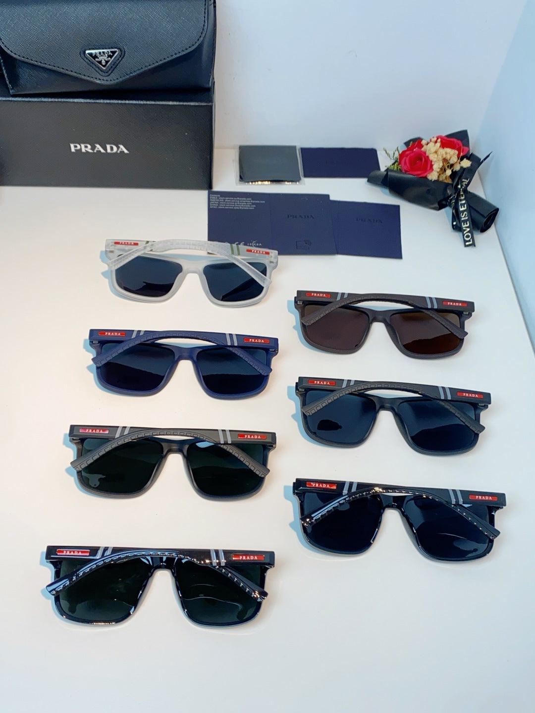 Prada Polarized Fashion Blue Lens Sunglasses for Men - 358446 - detail image 11