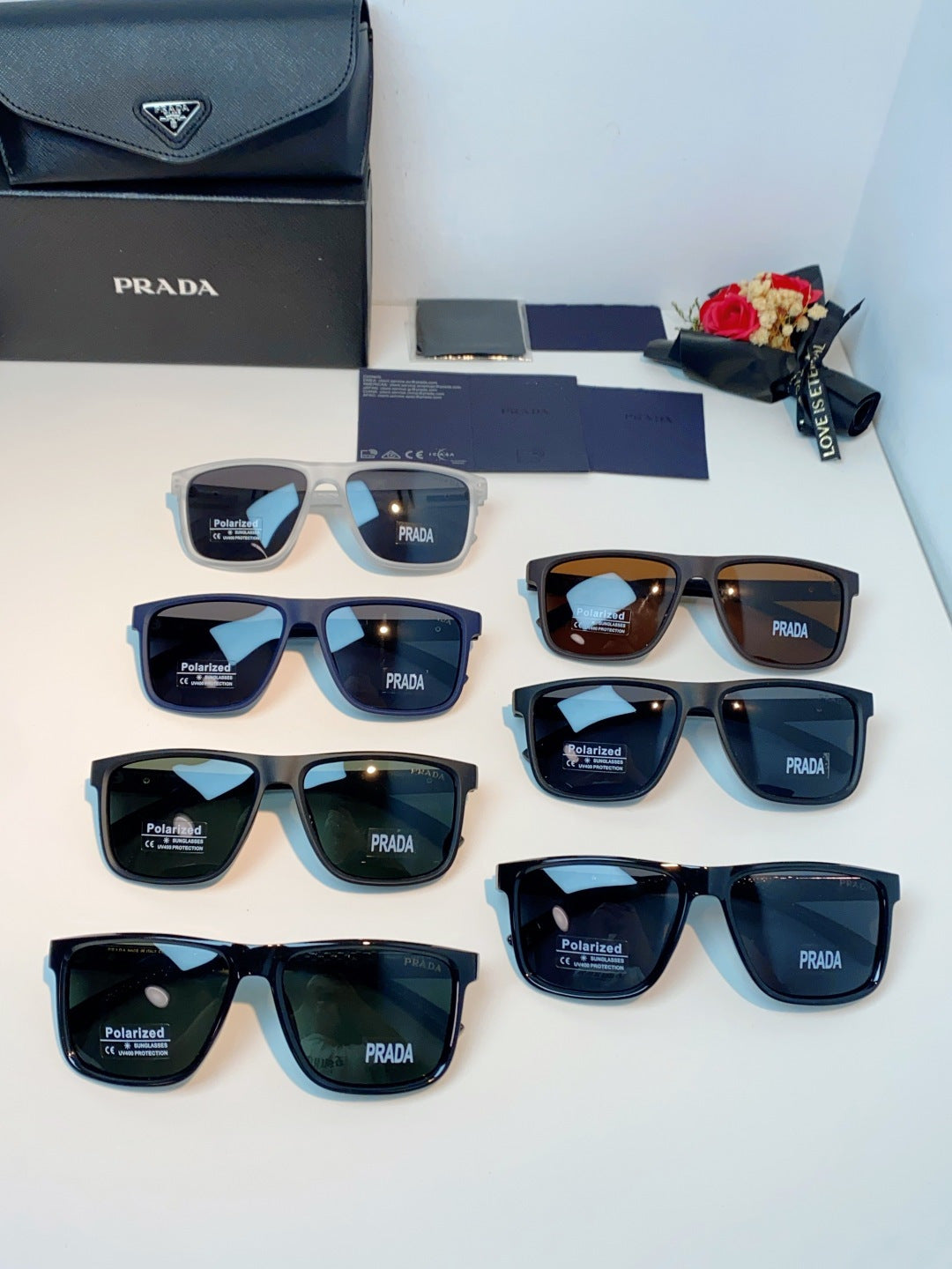 Prada Polarized Fashion Blue Lens Sunglasses for Men - 358448 - detail image 12