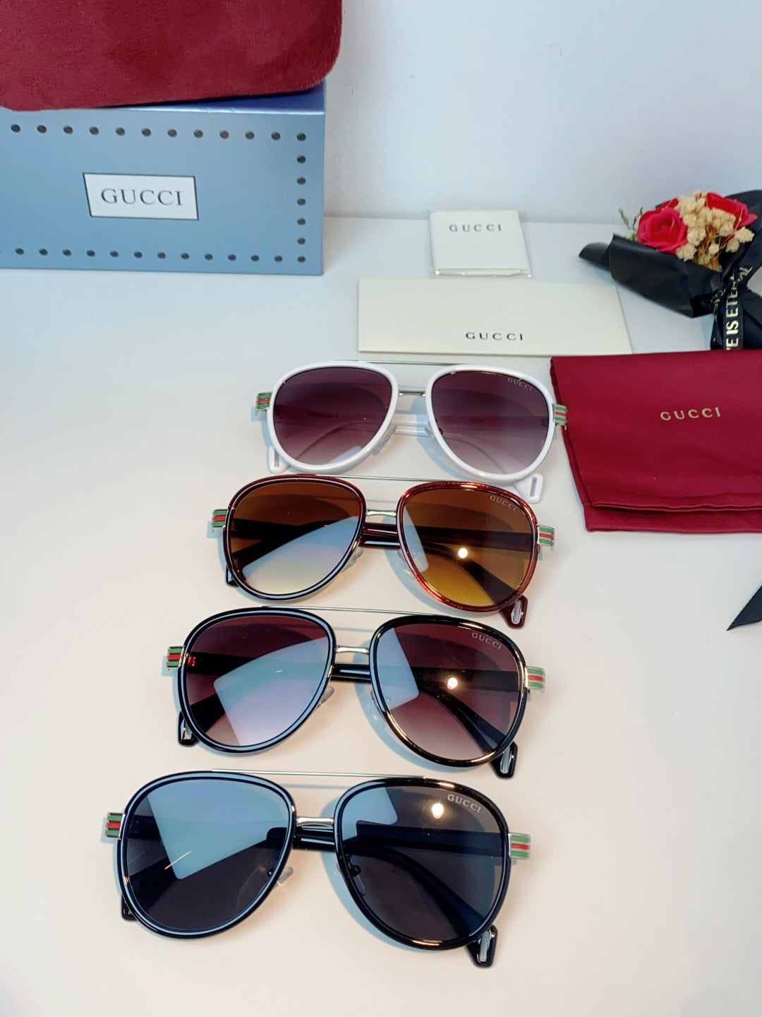 Gucci Aviator Red Lens Sunglasses for Men & Women - 357959 - detail image 13