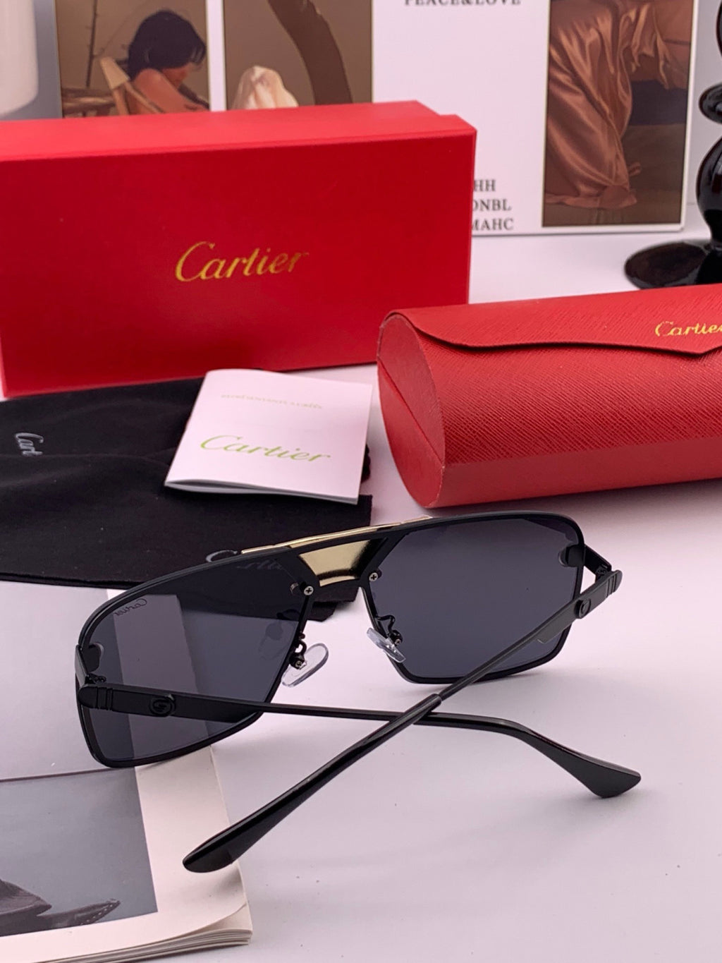 Cartier K11735 Fashion Black Lens Sunglasses for Men & Women - 358497 - detail image 4