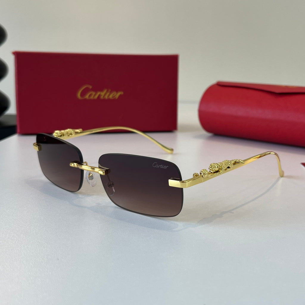 Cartier Lightweight Metal Rimless Silver Lens Sunglasses for Men & Wo - 382814 - detail image 3