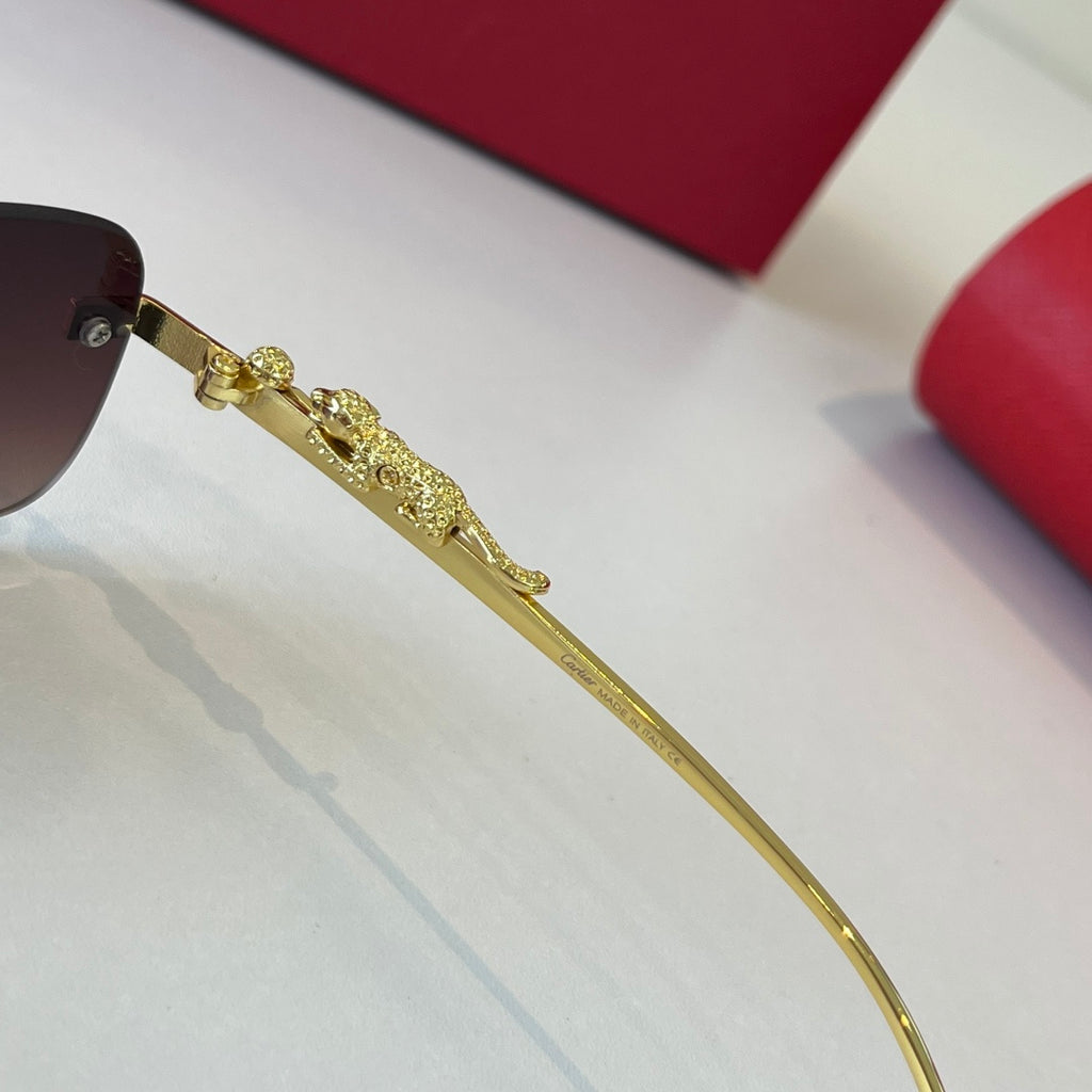 Cartier Lightweight Metal Rimless Silver Lens Sunglasses for Men & Wo - 382814 - detail image 11