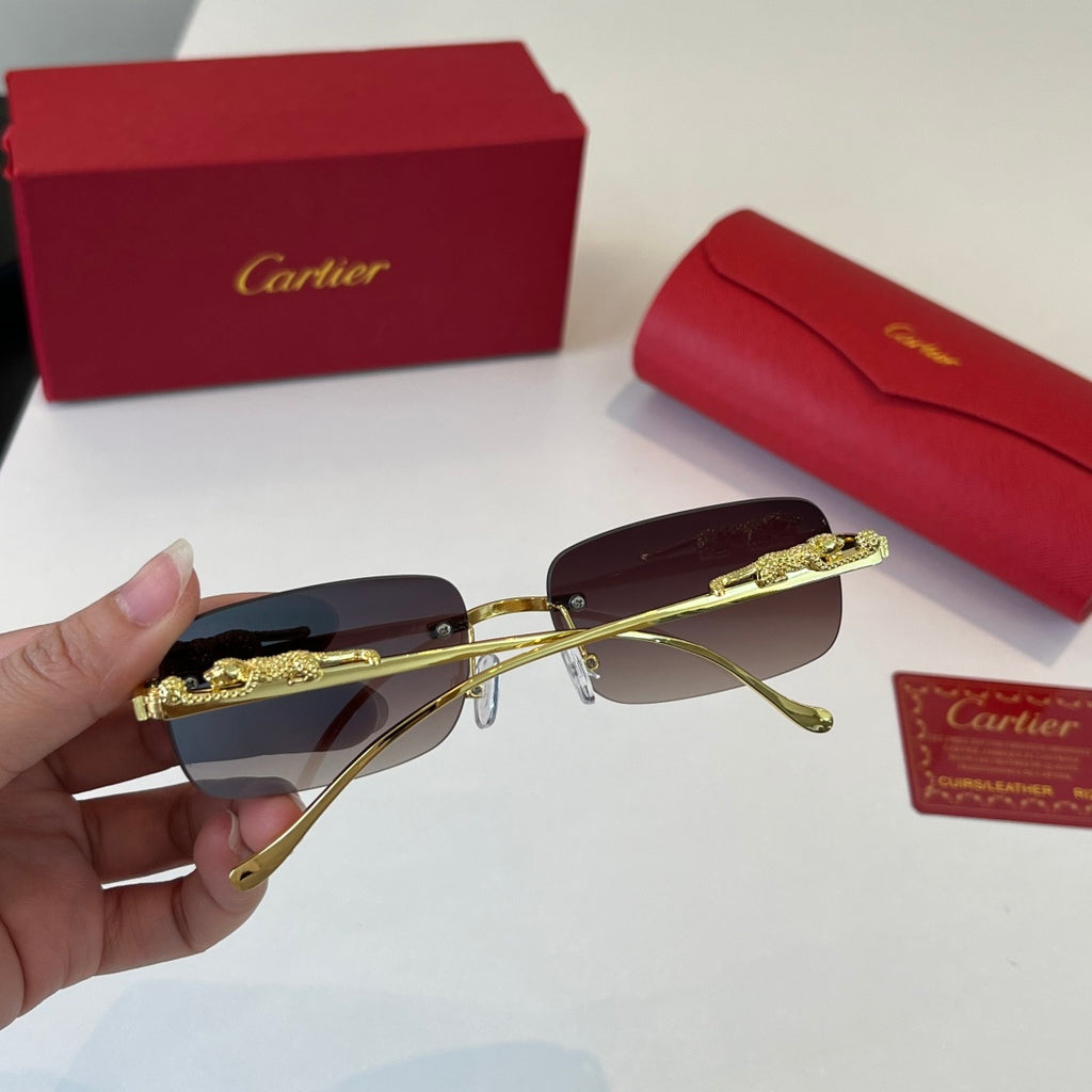 Cartier Lightweight Metal Rimless Silver Lens Sunglasses for Men & Wo - 382814 - detail image 8