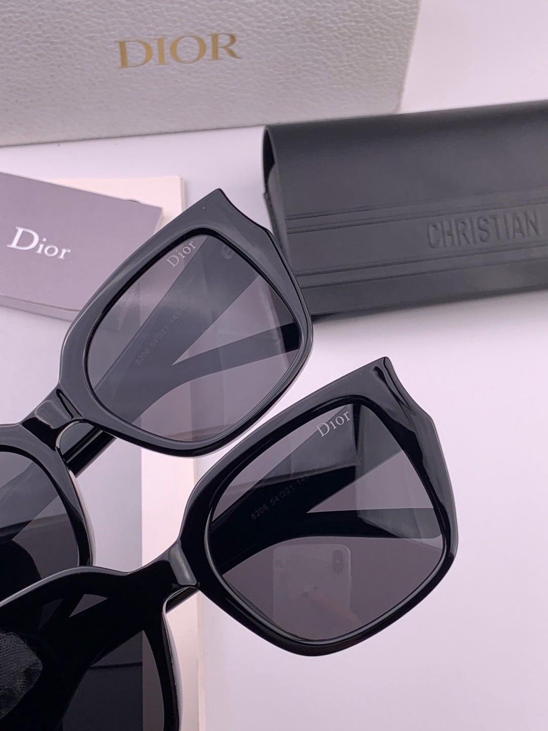 Dior CD6820 Polarized Square Black Lens Sunglasses for Women - 358170 - detail image 5