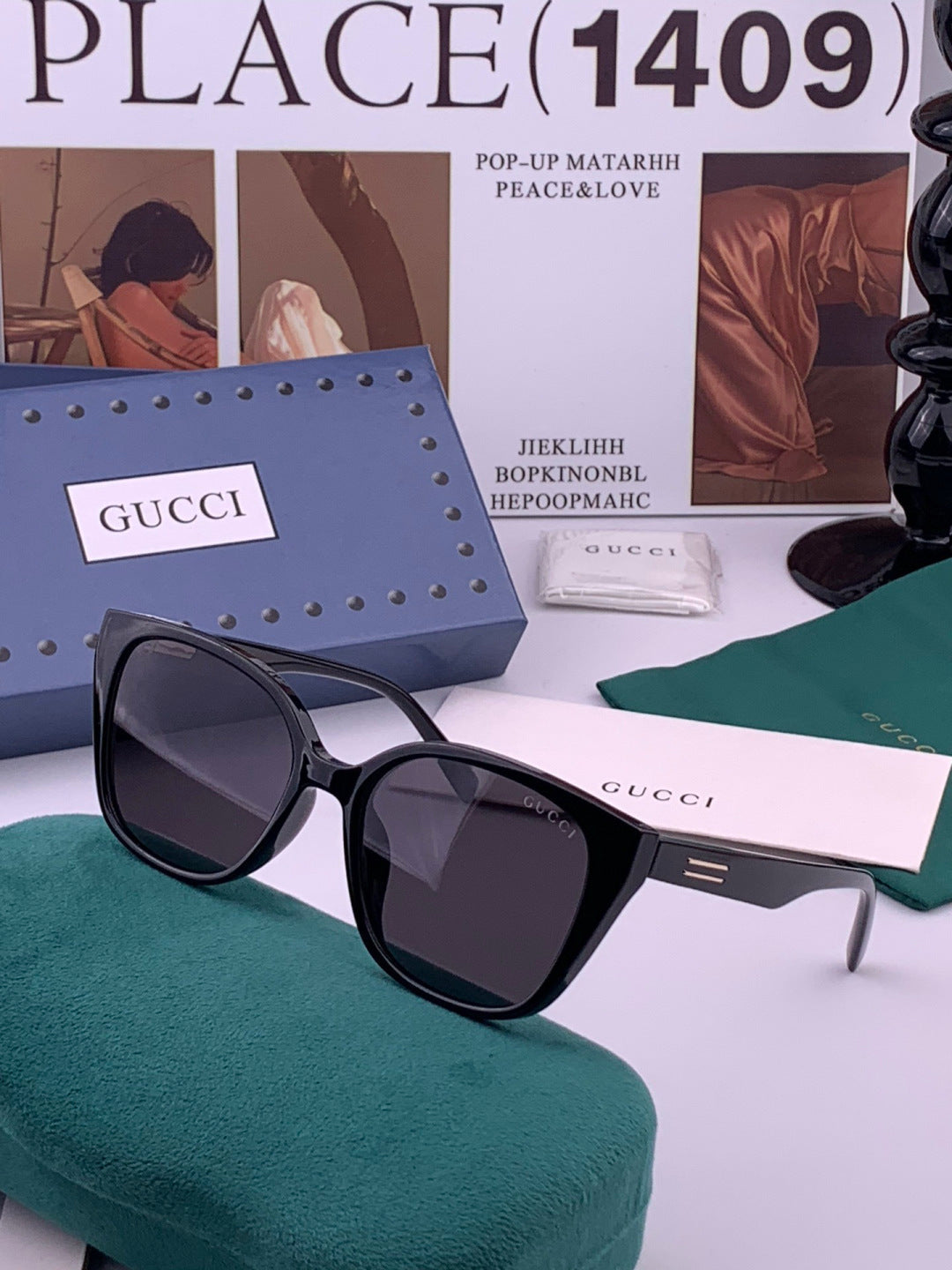 Gucci G77726 Polarized Square Black Lens Sunglasses for Men & Women - 357906 - detail image 2