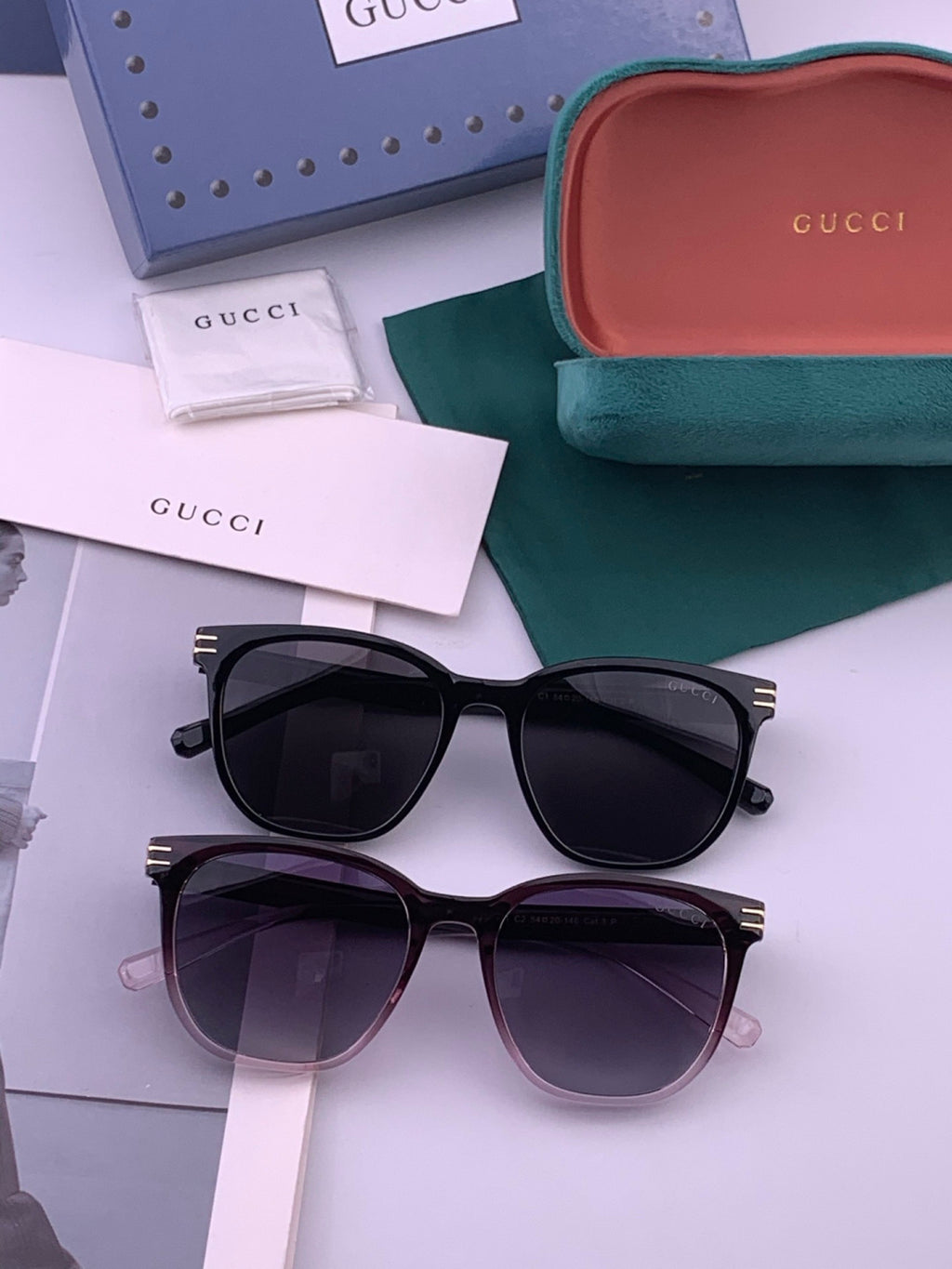 Gucci G17723 Round Black Lens Sunglasses for Men & Women - 357915 - detail image 8