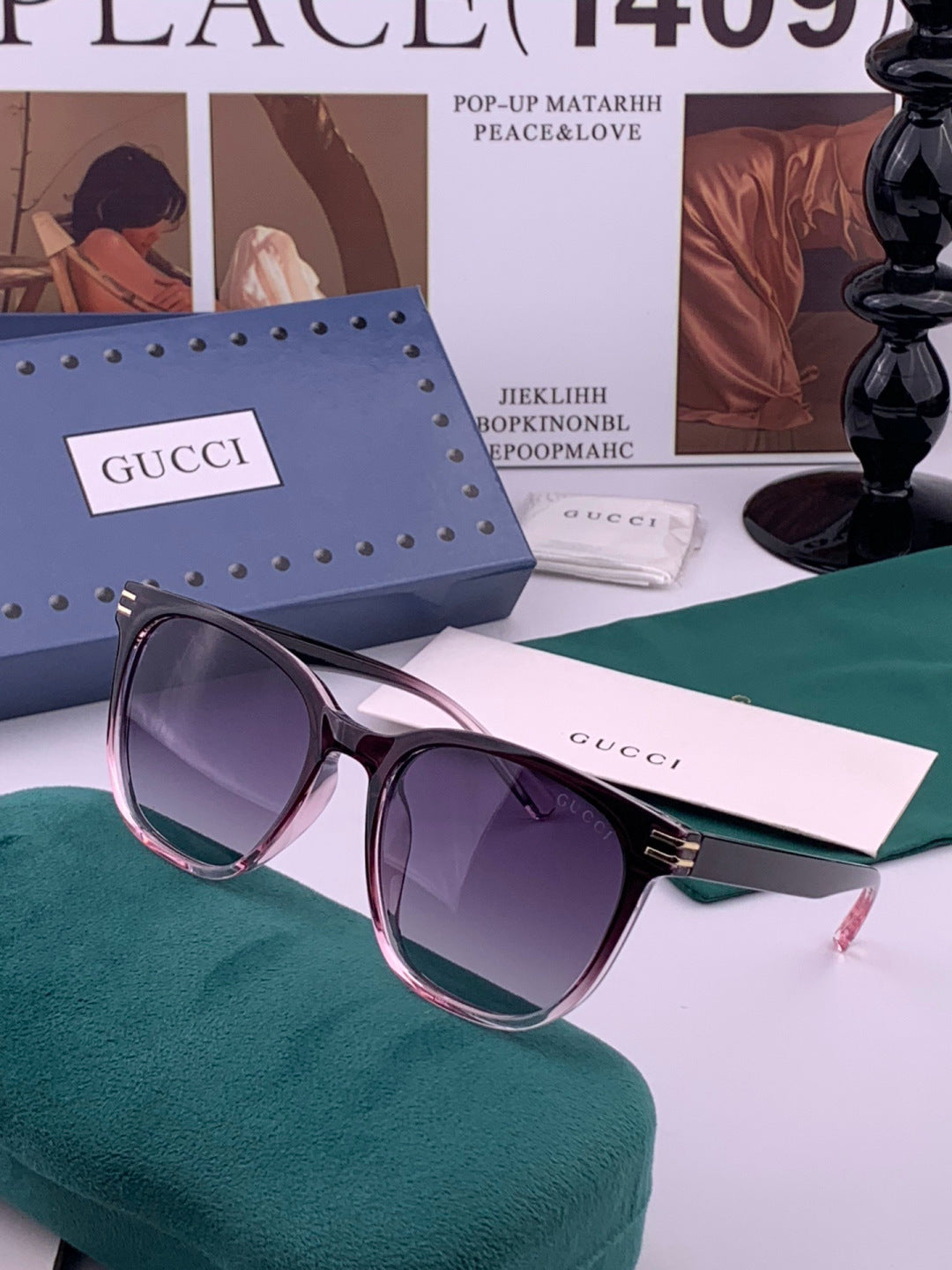 Gucci G17723 Round Black Lens Sunglasses for Men & Women - 357915 - detail image 2