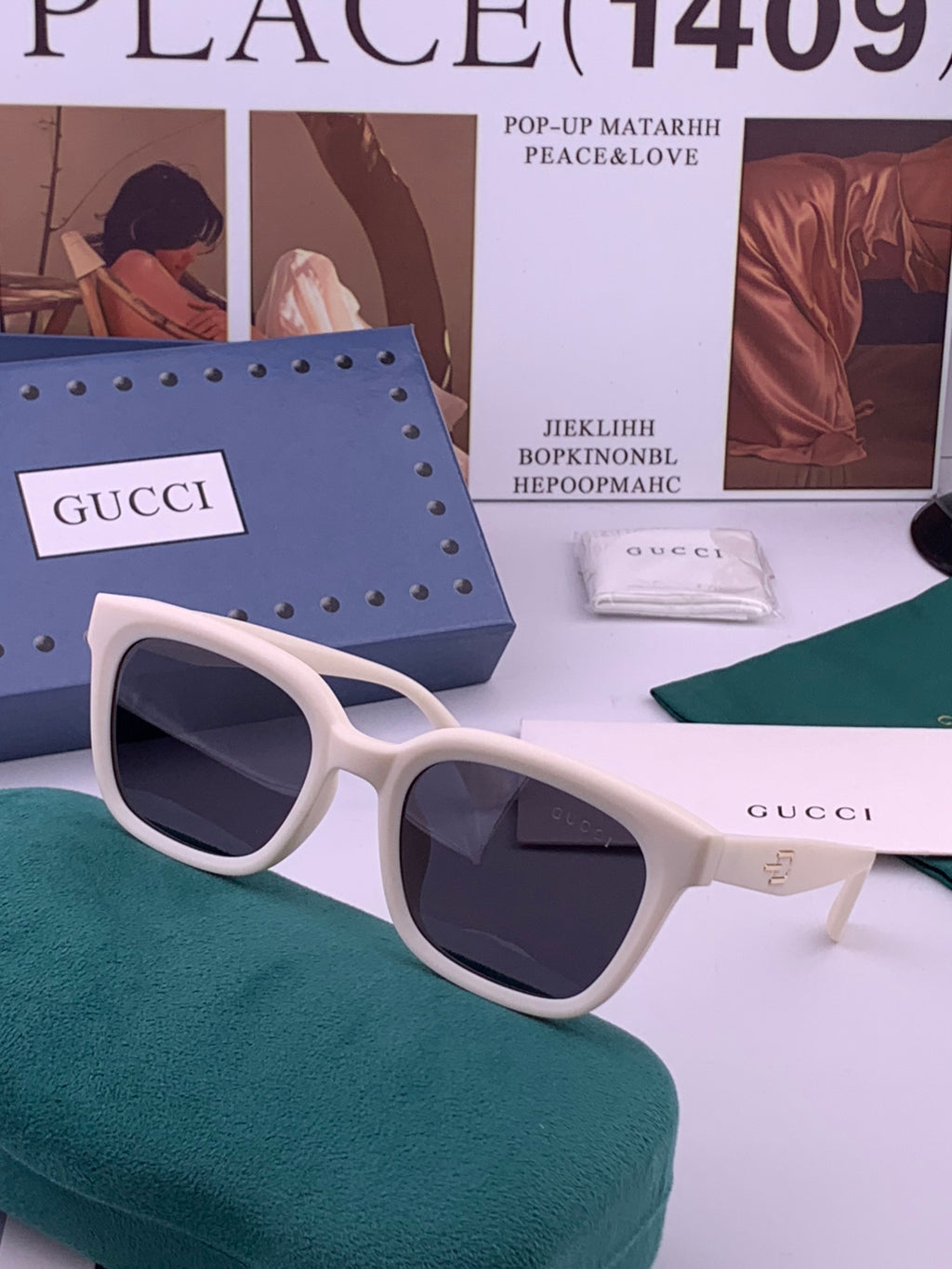 Gucci G5108 Polarized Square Black Lens Sunglasses for Women - 357930 - detail image 2
