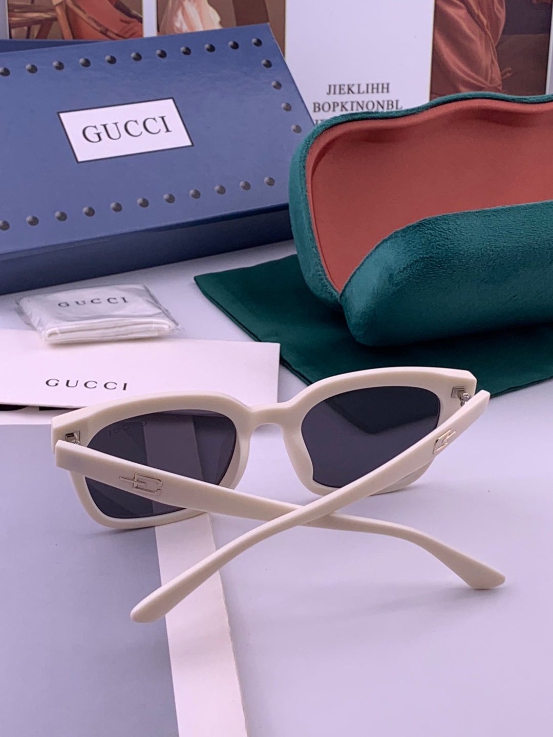 Gucci G5108 Polarized Square Black Lens Sunglasses for Women - 357930 - detail image 5