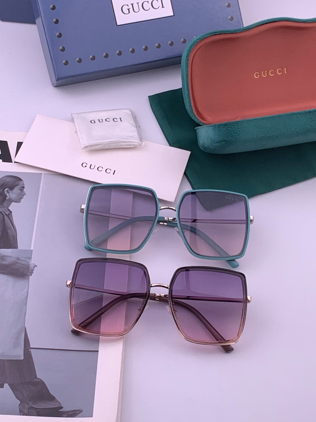 Gucci G0798 Polarized Square Black Lens Sunglasses for Women - 357890 - detail image 8
