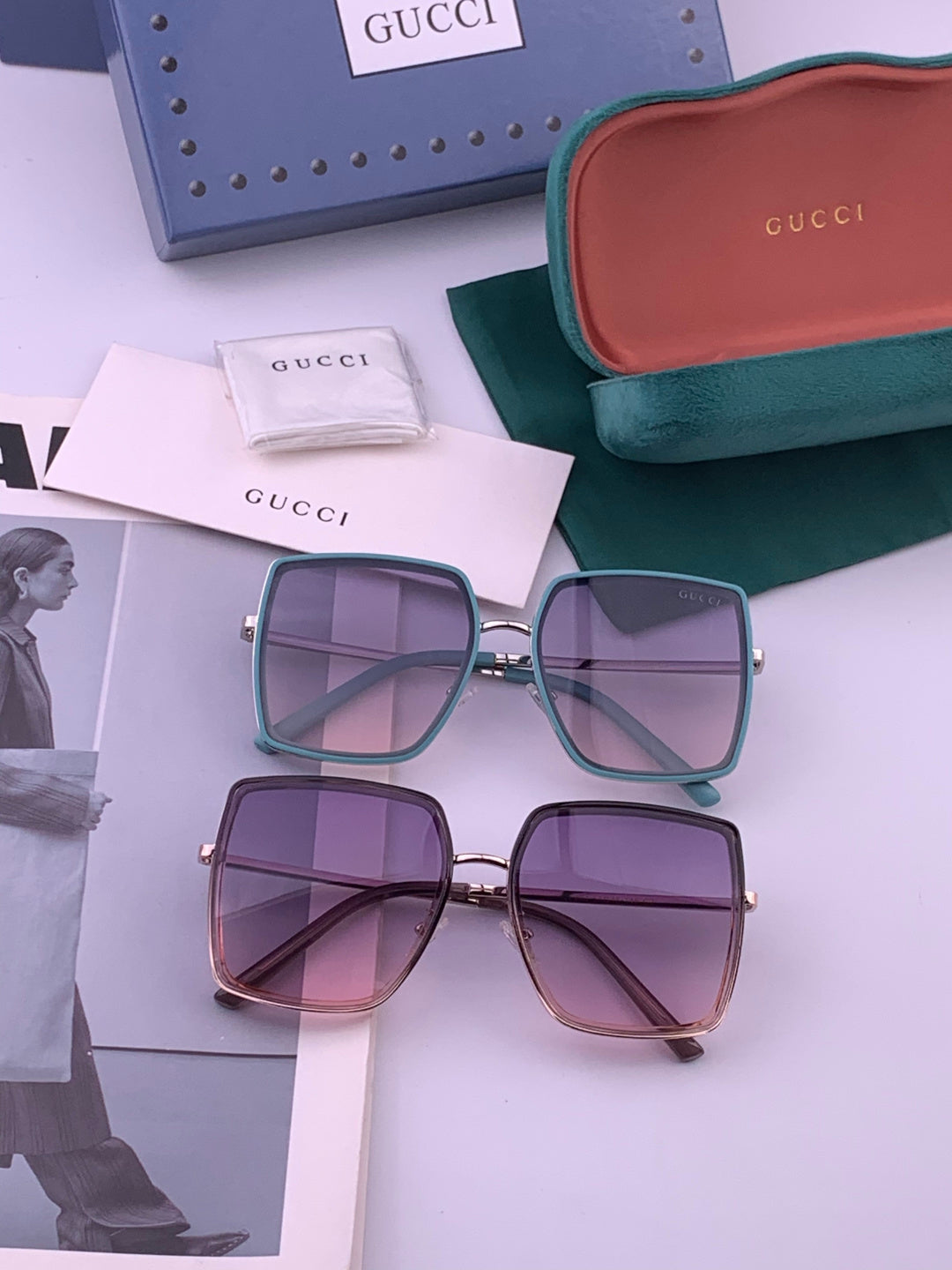 Gucci G0798 Polarized Square Black Lens Sunglasses for Women - 357890 - detail image 8