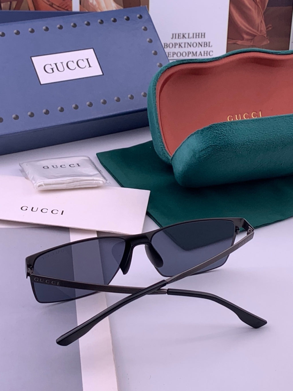 Gucci G6225 Polarized Aviator Gold Lens Sunglasses for Men - 357898 - detail image 5