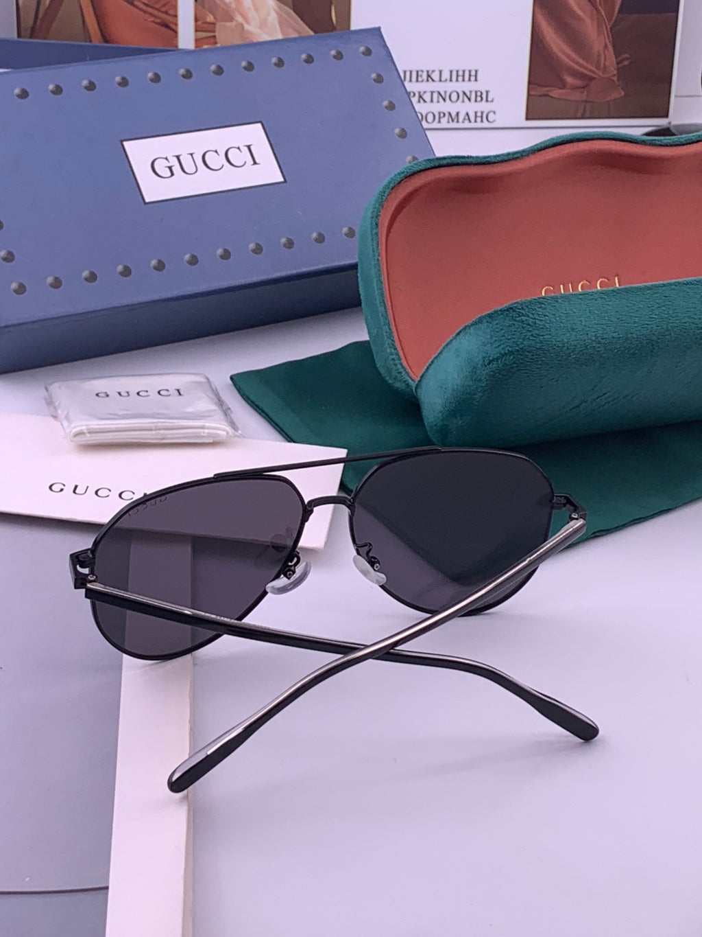 Gucci 5327 Polarized Aviator Gold Lens Sunglasses for Men & Women - 357888 - detail image 7