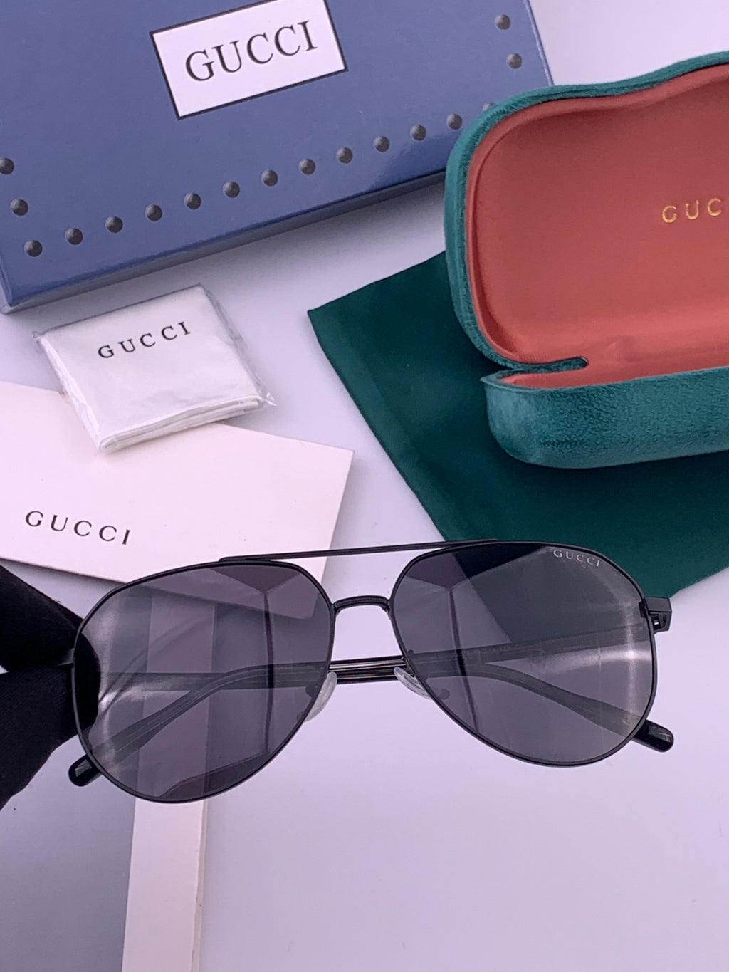 Gucci 5327 Polarized Aviator Gold Lens Sunglasses for Men & Women - 357888