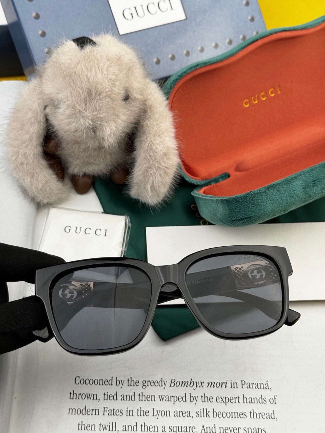 Gucci G35804 Square Gold Lens Sunglasses for Men & Women - 357849