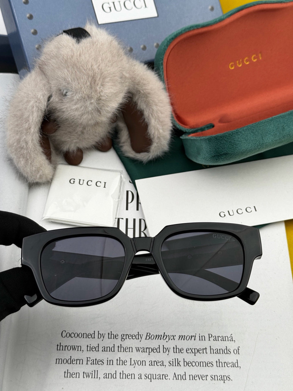 Gucci G1232 Square Black Lens Sunglasses for Men & Women - 357850
