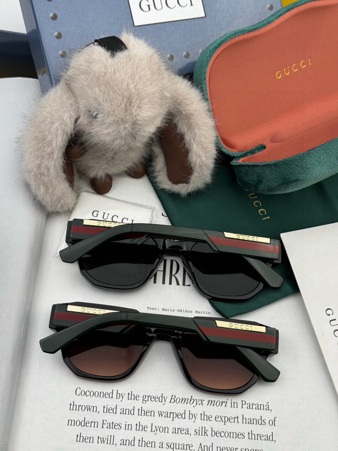 Gucci G0232 Square Gold Lens Sunglasses for Men & Women - detail image 6