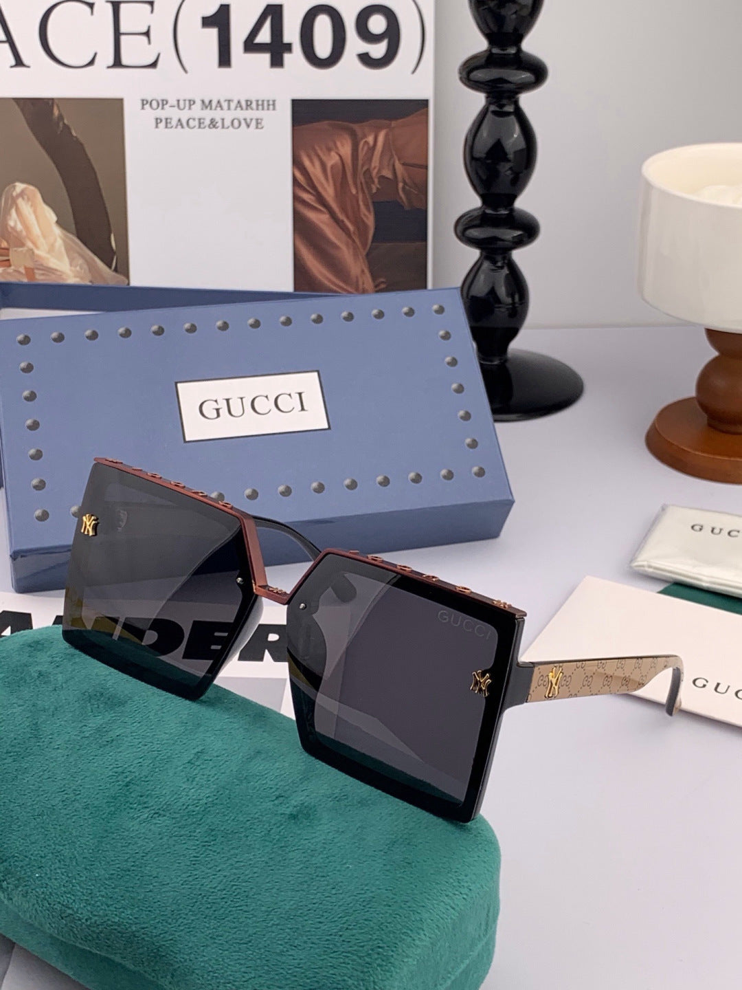 Gucci G50195 Polarized Square Green Lens Sunglasses for Men & Women - 357852 - detail image 2