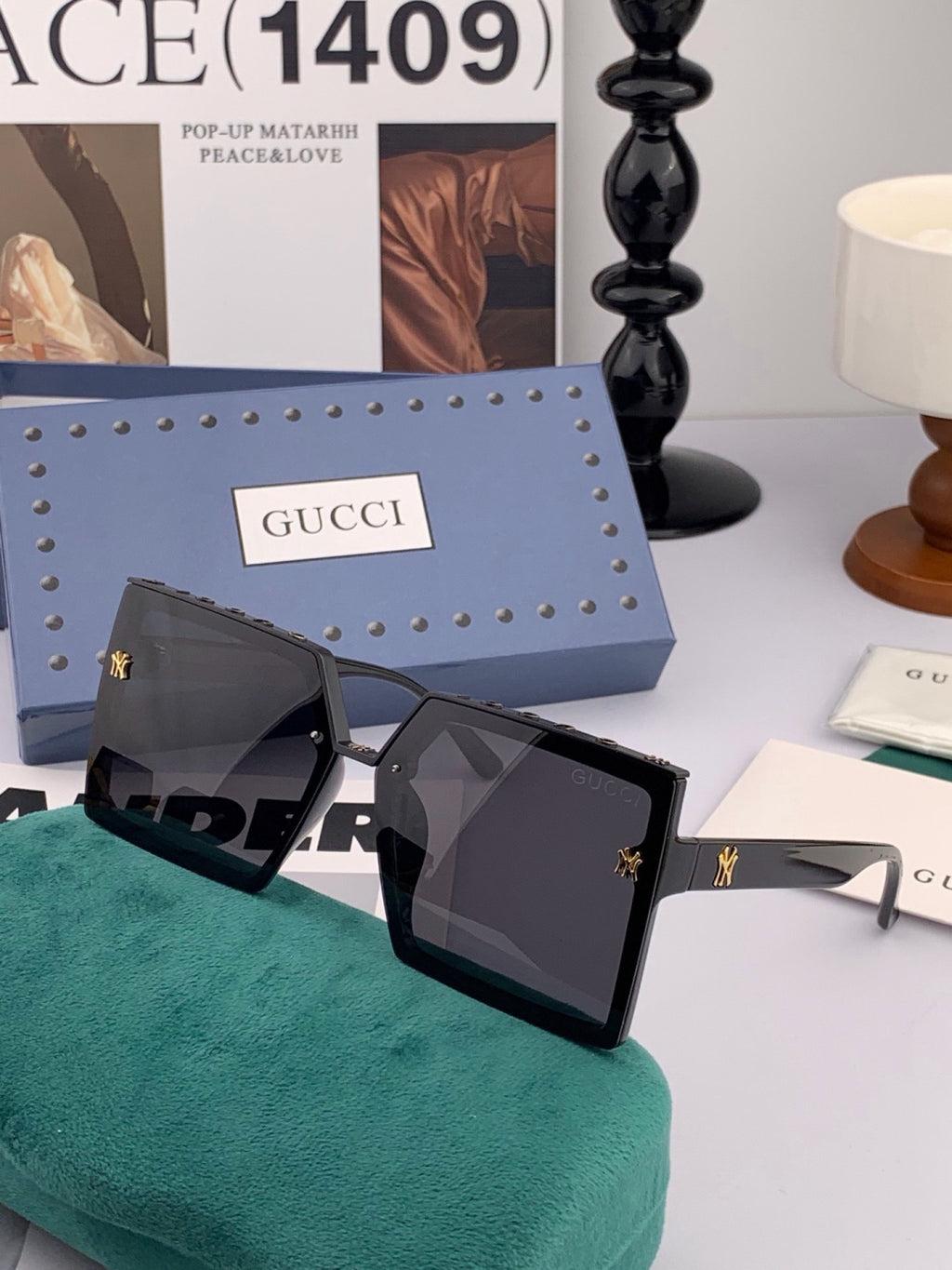 Gucci G50195 Polarized Square Green Lens Sunglasses for Men & Women - 357852 - detail image 3