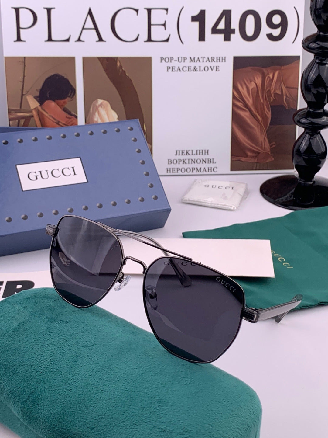 Gucci G9325 Polarized Aviator Black Lens Sunglasses for Men & Women - 357861 - detail image 3