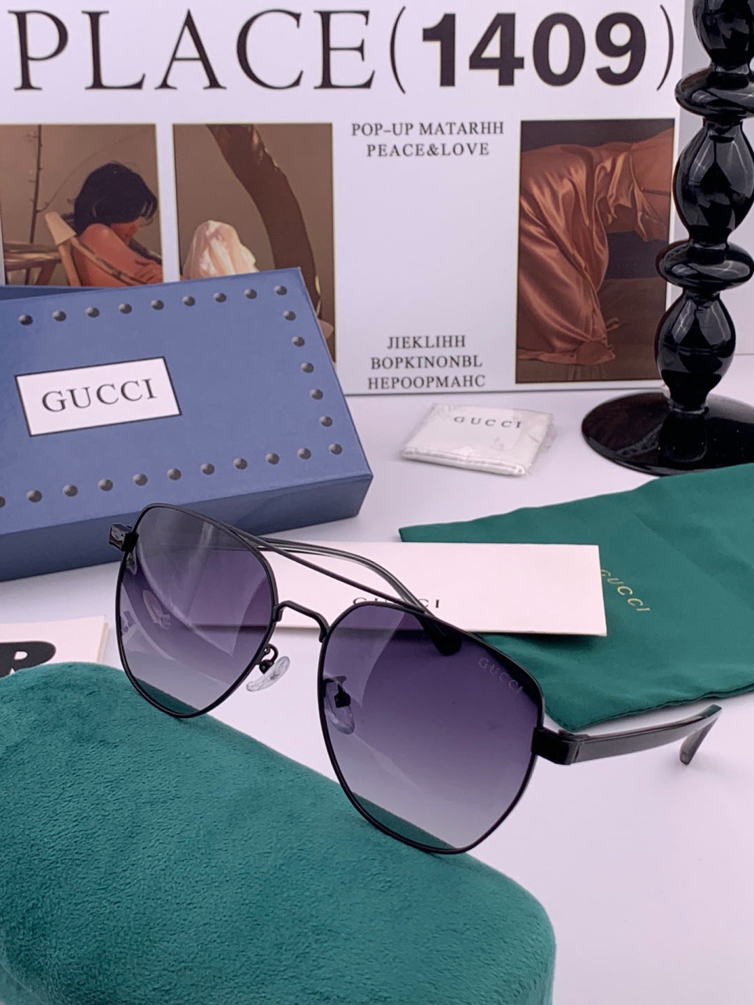 Gucci G9325 Polarized Aviator Black Lens Sunglasses for Men & Women - 357861 - detail image 4
