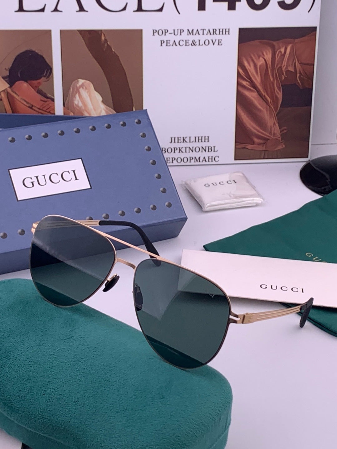 Gucci G1381 Fashion Gold Lens Sunglasses for Men & Women - 357842 - detail image 2