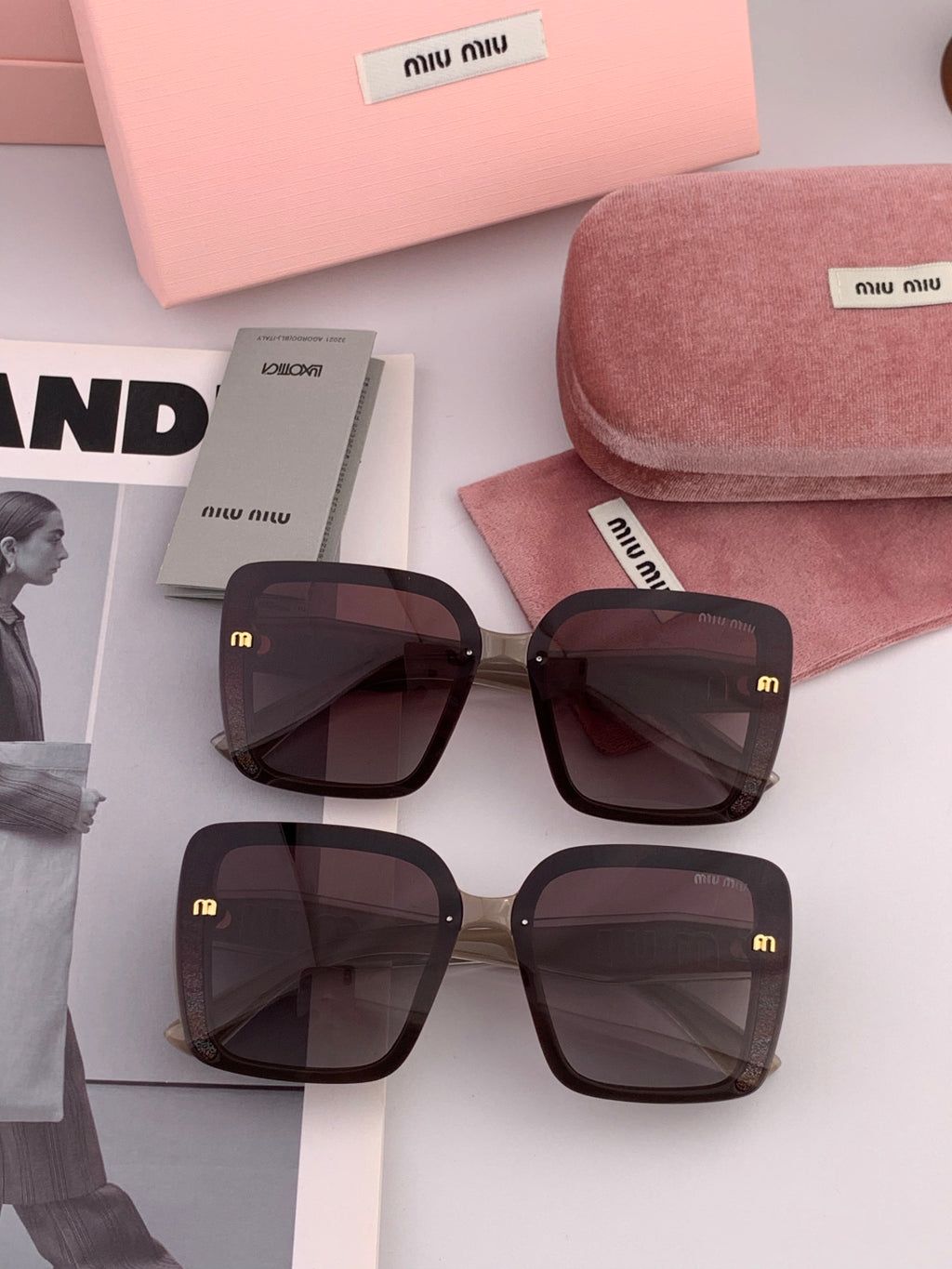 Miu Miu M5550 Fashion Black Lens Sunglasses for Men & Women - 358736 - detail image 8