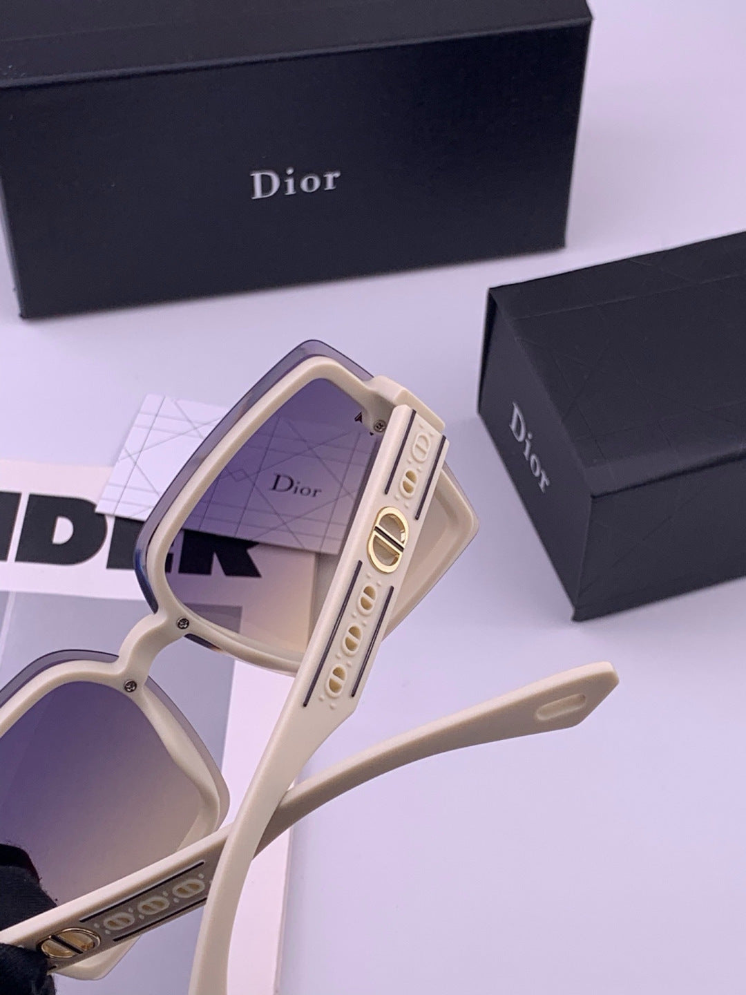 Dior CD2590 Polarized Square Red Lens Sunglasses for Women - 358219