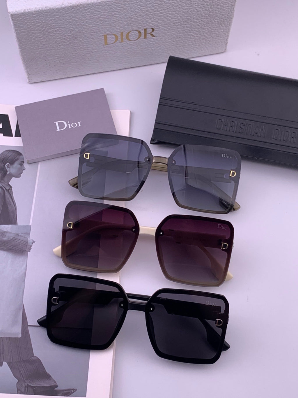 Dior CD8226 Polarized Square Gold Lens Sunglasses for Women - 358224 - detail image 6