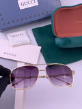 Gucci G0113 Aviator Gold Lens Sunglasses for Men & Women - 357783
