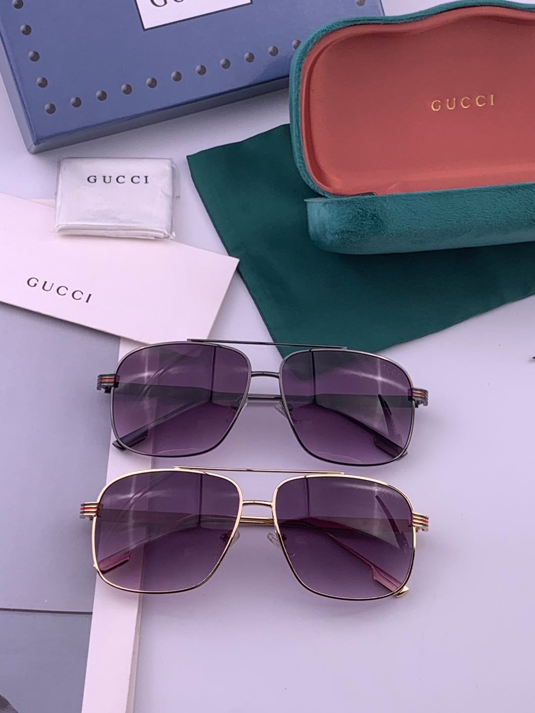 Gucci G0113 Aviator Gold Lens Sunglasses for Men & Women - 357783 - detail image 7