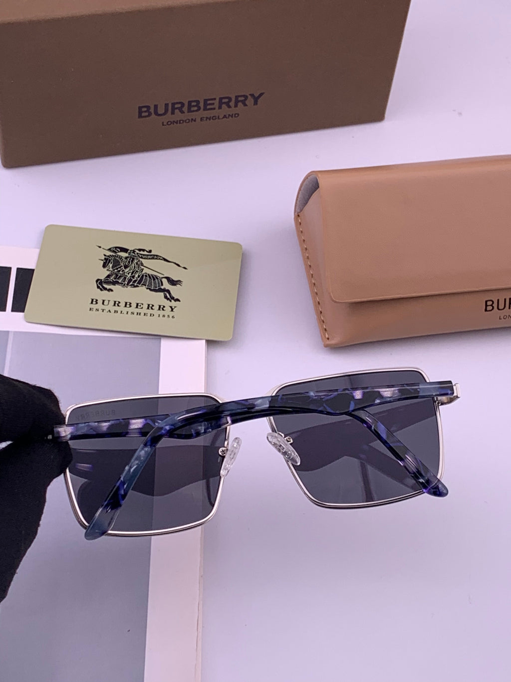Burberry B880667 Aviator Gold Lens Sunglasses for Men - 358626 - detail image 5