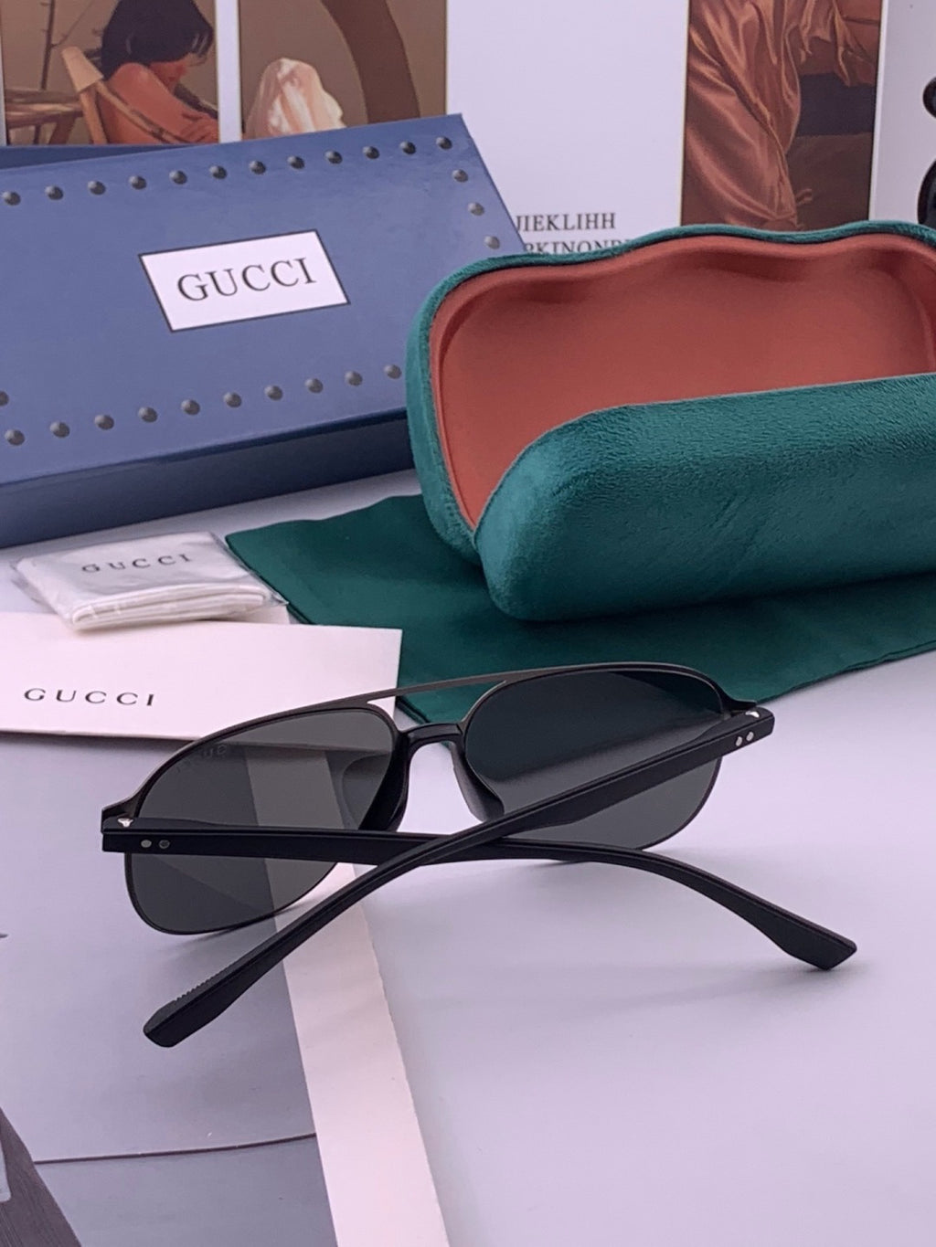 Gucci G2807 Polarized Aviator Black Lens Sunglasses for Men - 371623 - detail image 6