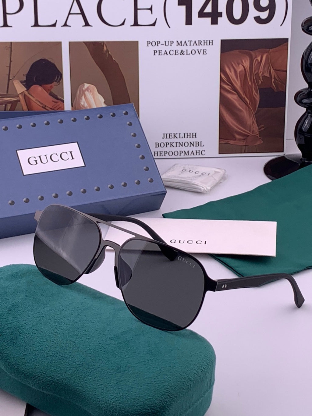 Gucci G2807 Polarized Aviator Black Lens Sunglasses for Men - 371623 - detail image 2