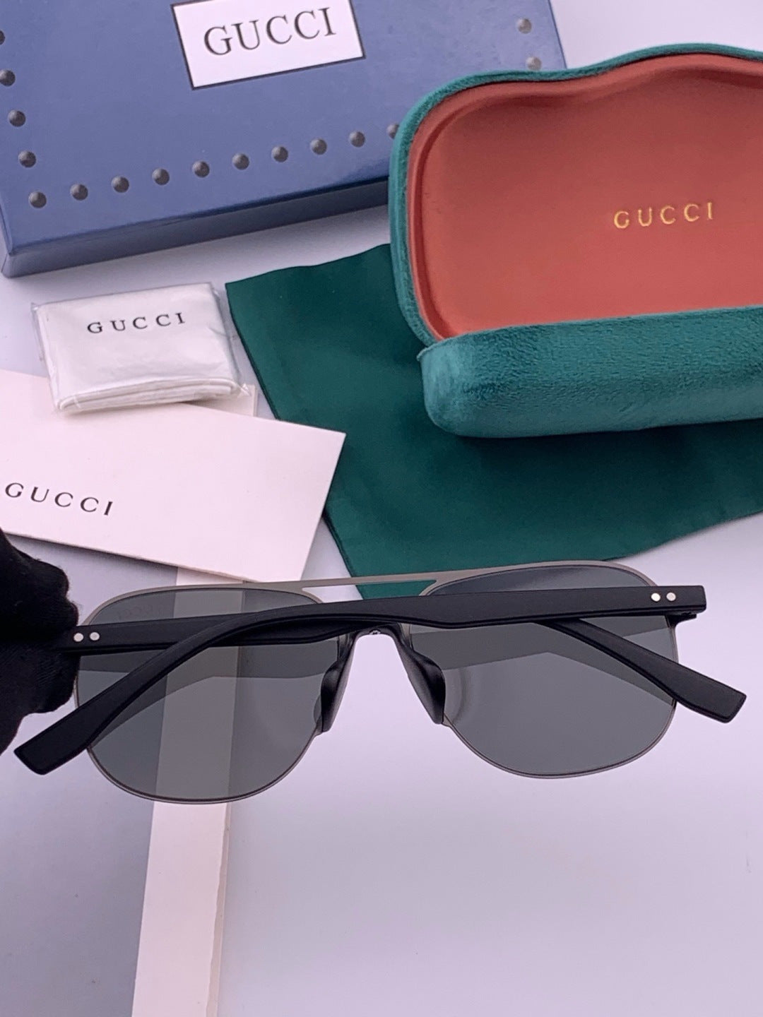 Gucci G2807 Polarized Aviator Black Lens Sunglasses for Men - 371623 - detail image 7
