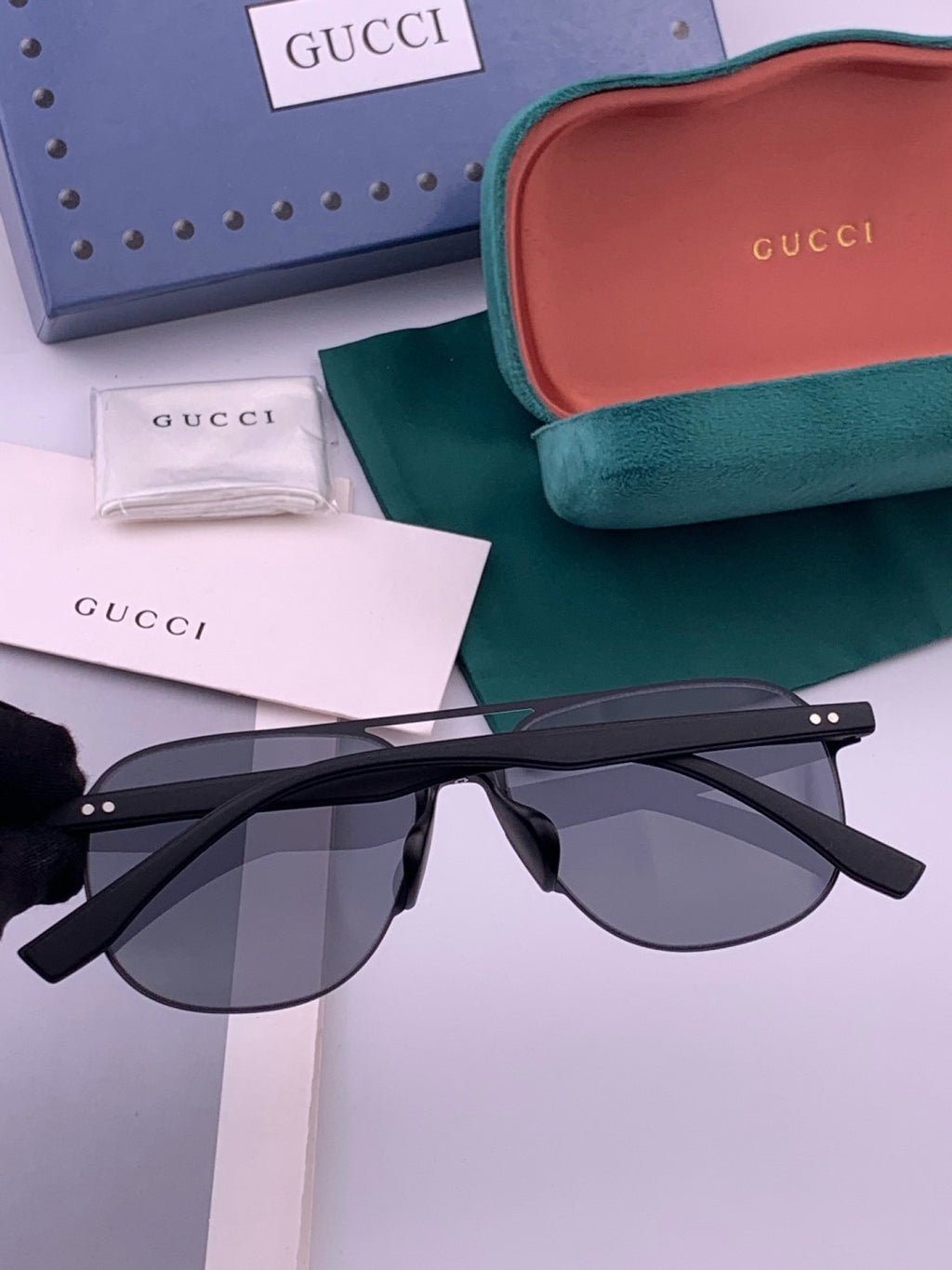 Gucci G2807 Polarized Aviator Black Lens Sunglasses for Men - 371625 - detail image 7