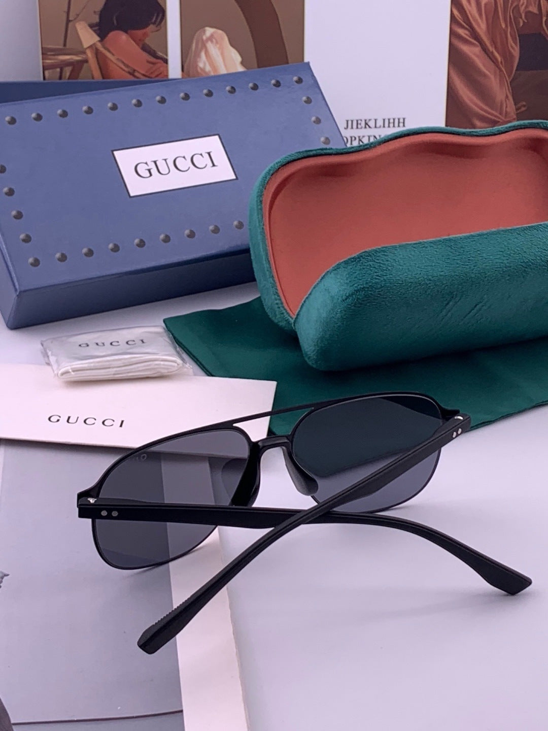 Gucci G2807 Polarized Aviator Black Lens Sunglasses for Men - 371625 - detail image 6