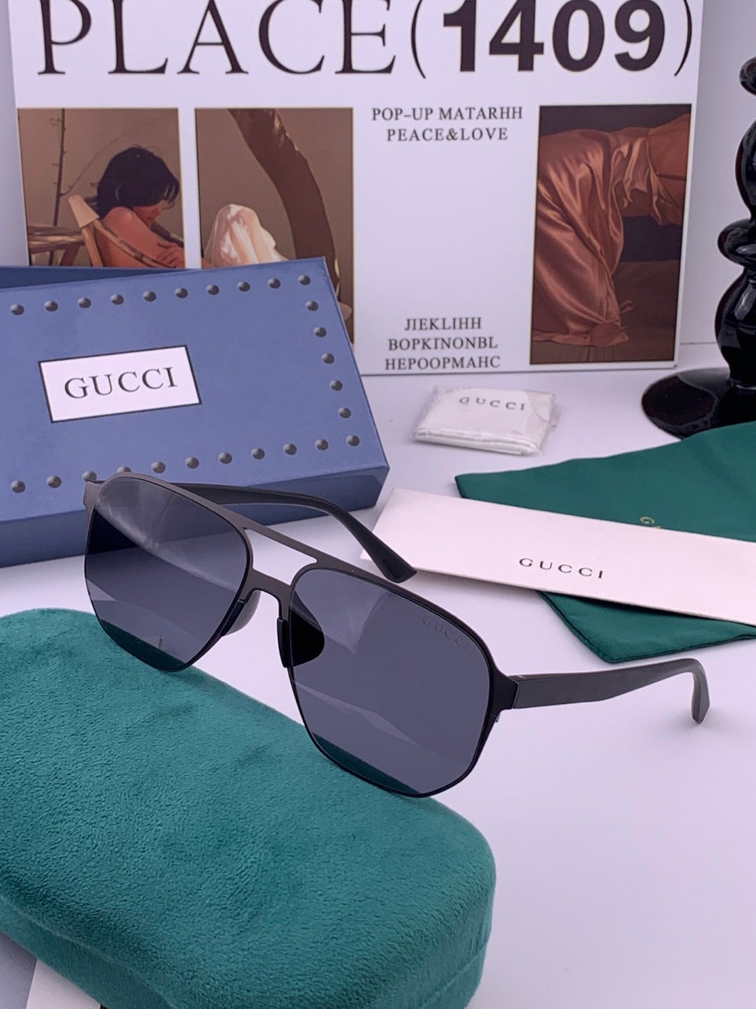 Gucci G1225 Polarized Aviator Brown Lens Sunglasses for Men - 371626 - detail image 2