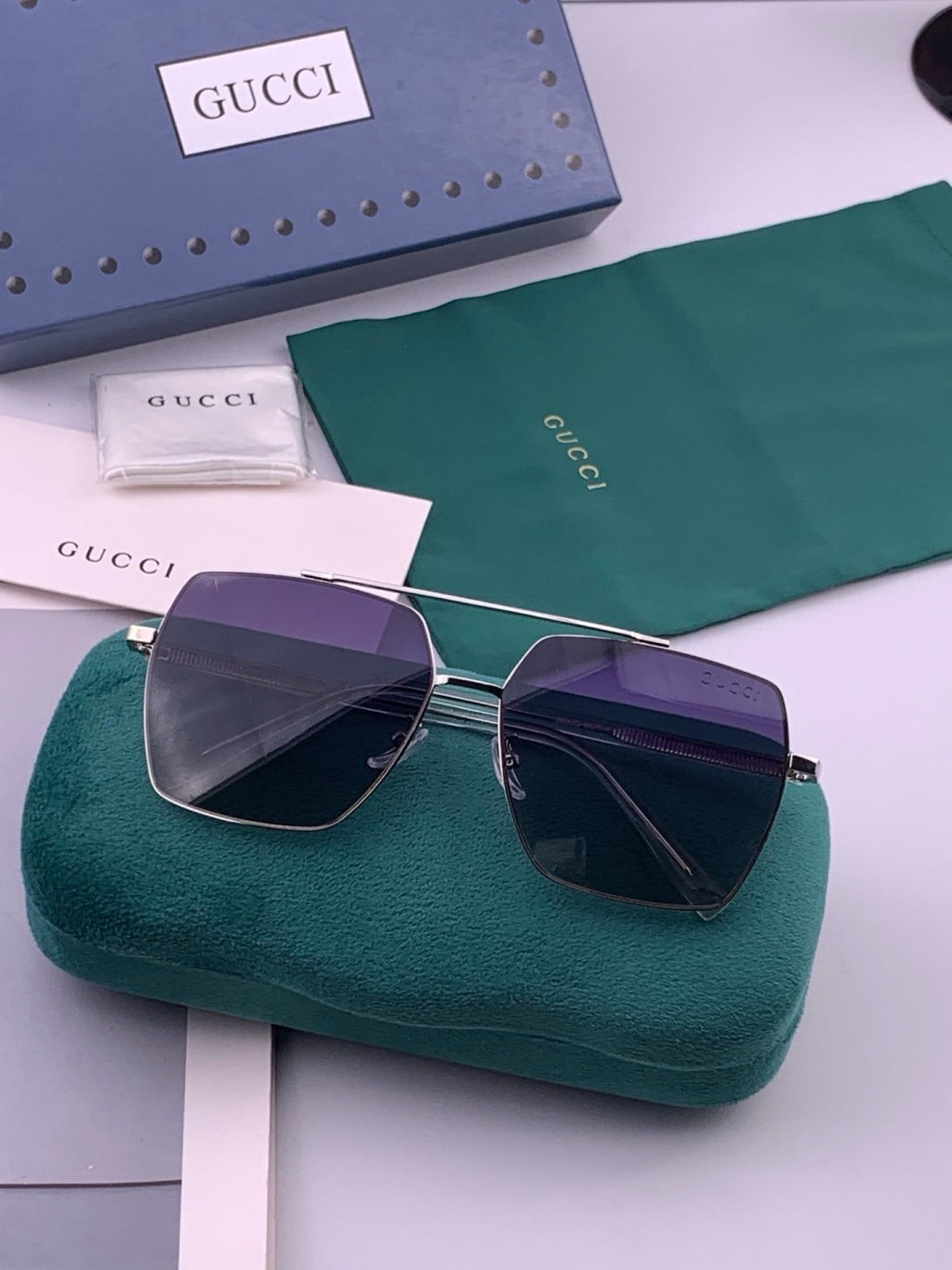 Gucci G5803 Polarized Aviator Black Lens Sunglasses for Men - 371630 - detail image 8