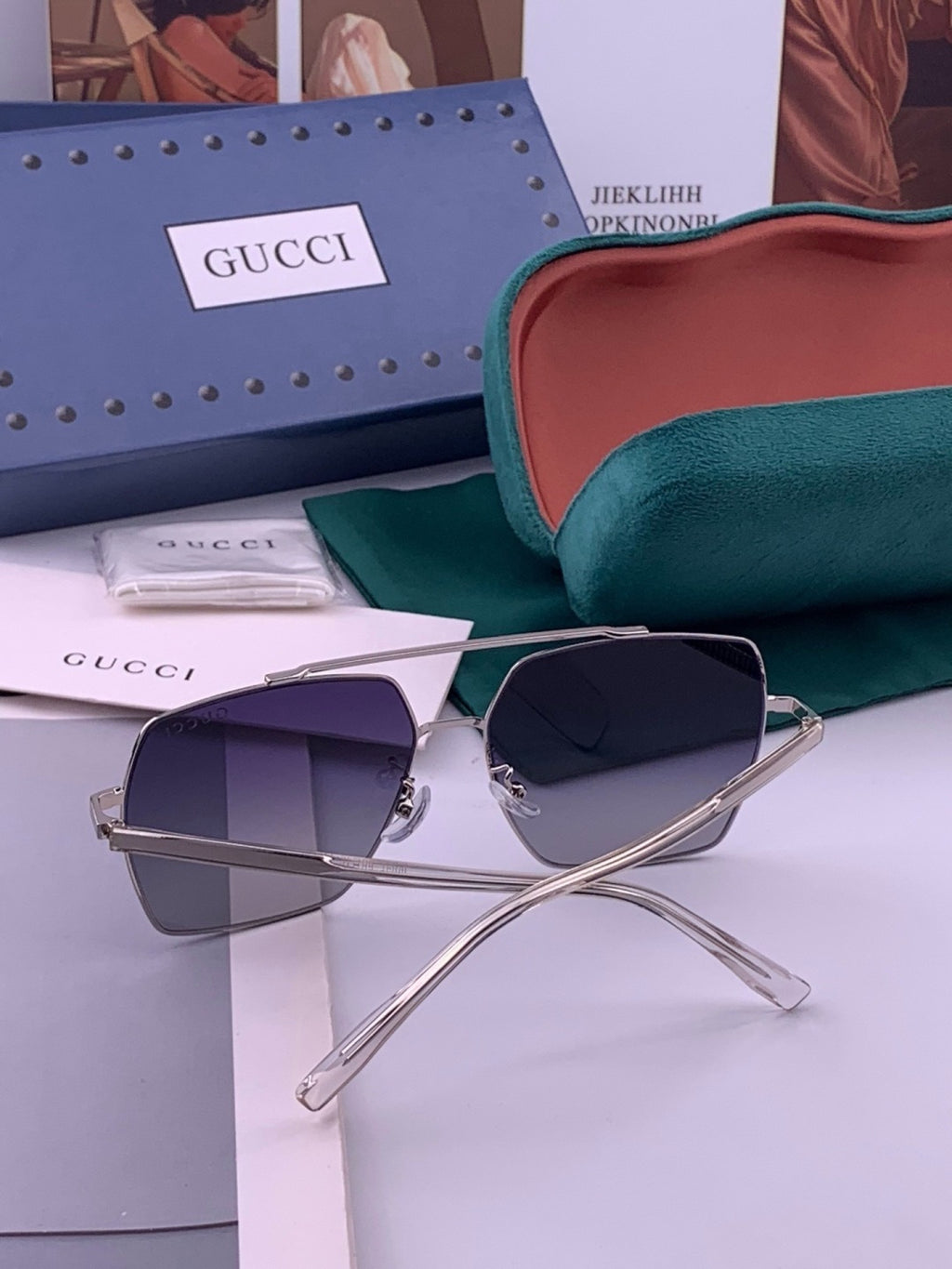 Gucci G5803 Polarized Aviator Black Lens Sunglasses for Men - 371630 - detail image 6