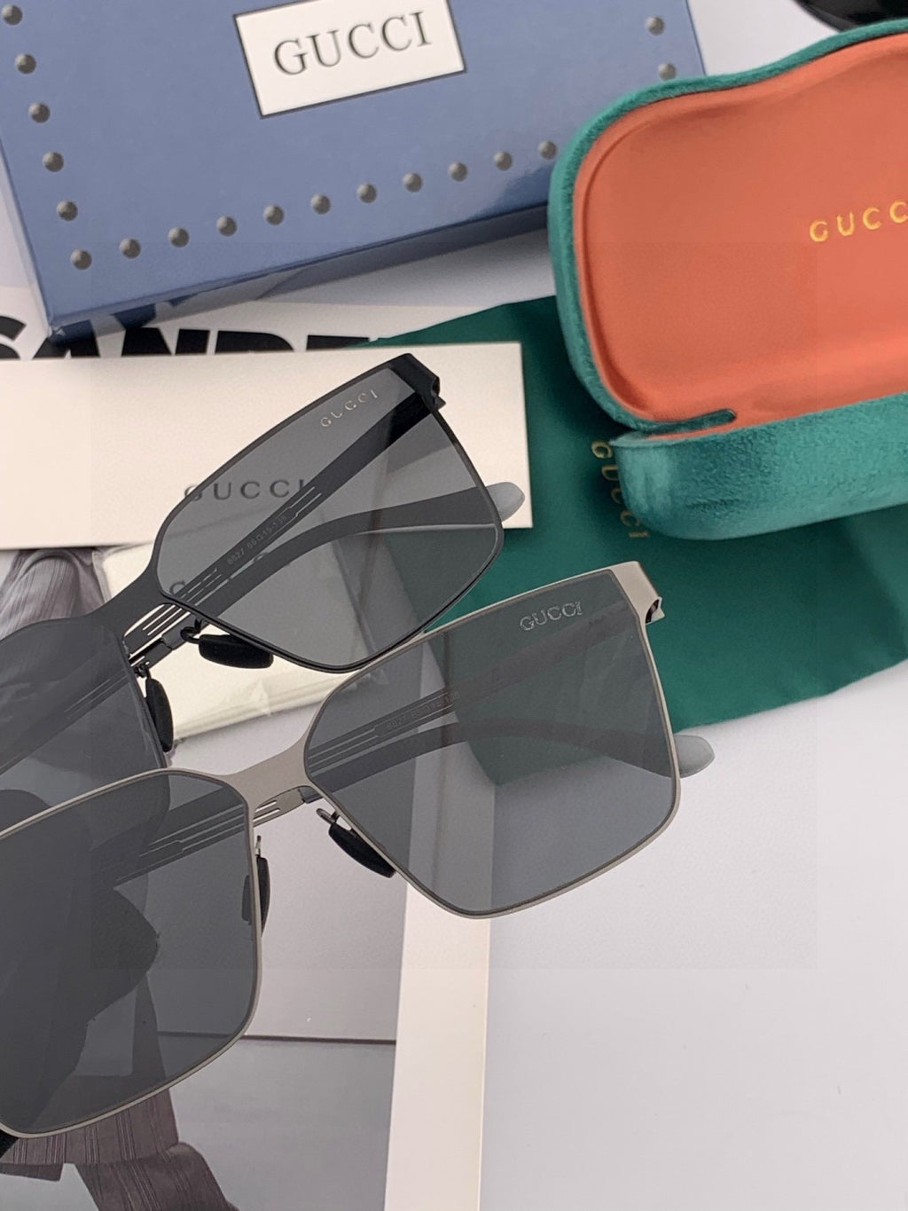 Gucci G9225 Polarized Aviator Gold Lens Sunglasses for Men - 371594 - detail image 5