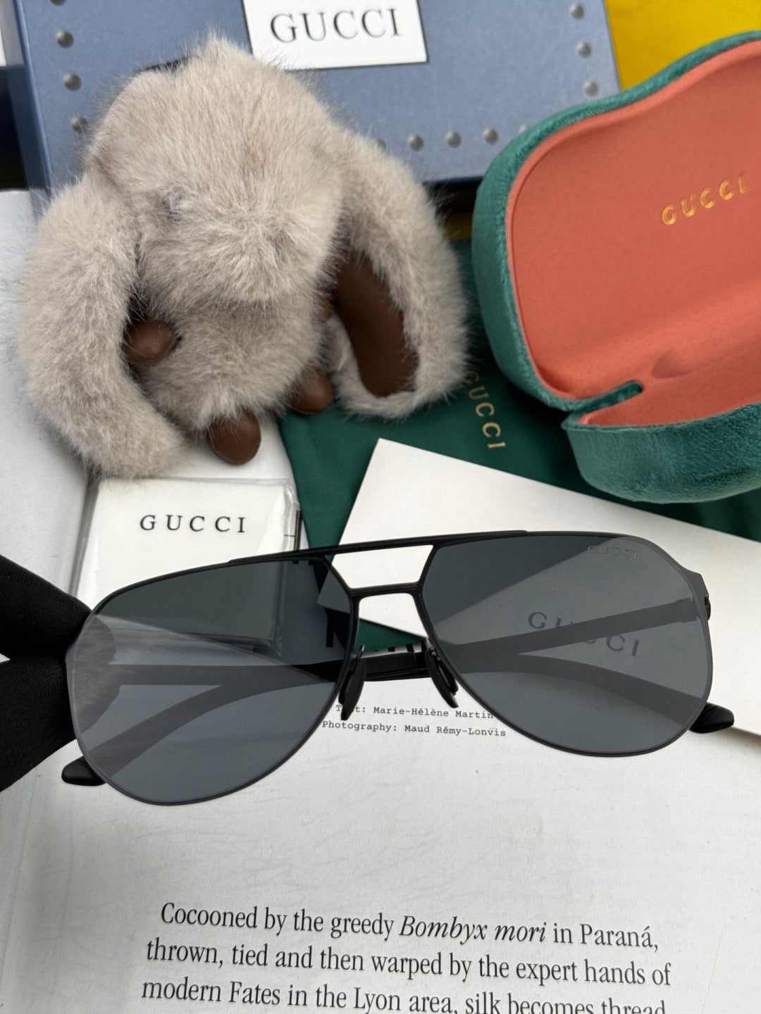 Gucci G2380 Polarized Aviator Gold Lens Sunglasses for Men - 371595 - detail image 3