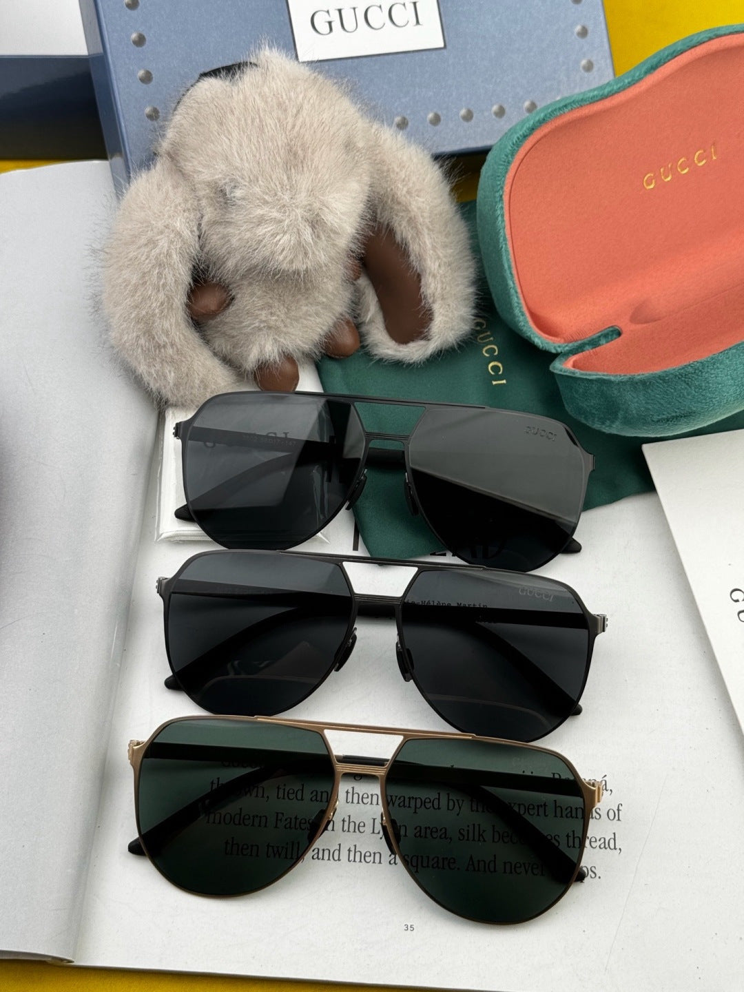 Gucci G2380 Polarized Aviator Gold Lens Sunglasses for Men - 371595 - detail image 7